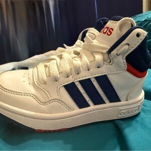 Adidas Kids White and Navy Sneakers